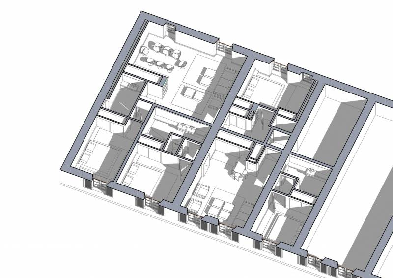 Modèle 3D de deux logements d'habitation saisonnière à Cannes